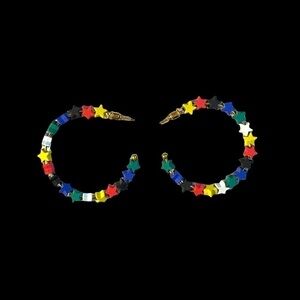 Rainbow Star hoop earrings NWT